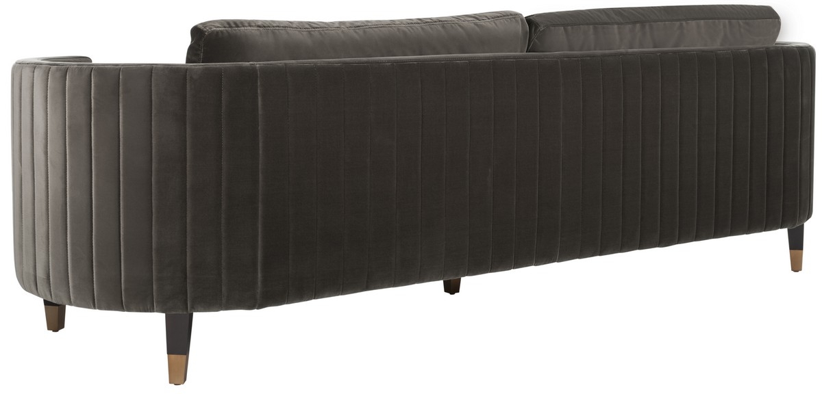 Winford Velvet Sofa - Shale / Black - Safavieh - Image 6