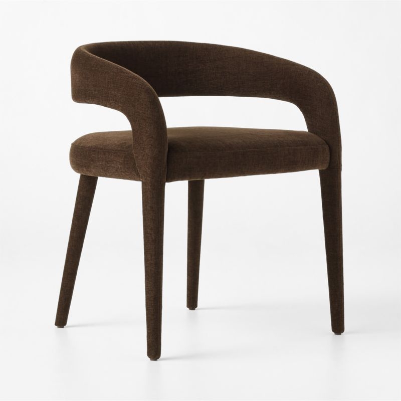 Lisette Brown Performance Fabric Dining Armchairs Set of 4 - Image 2