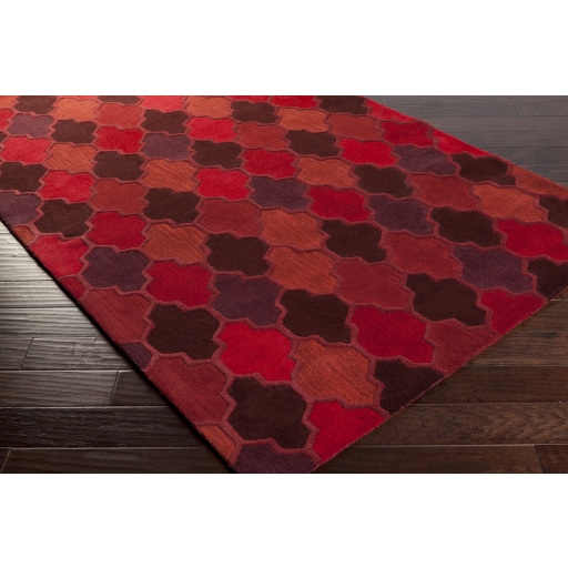 Oasis Red Indoor 9' x 13' Handmade Rug - Image 1