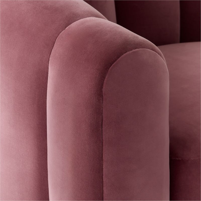 Fitz Channeled Rose Velvet Swivel Chair - Image 5