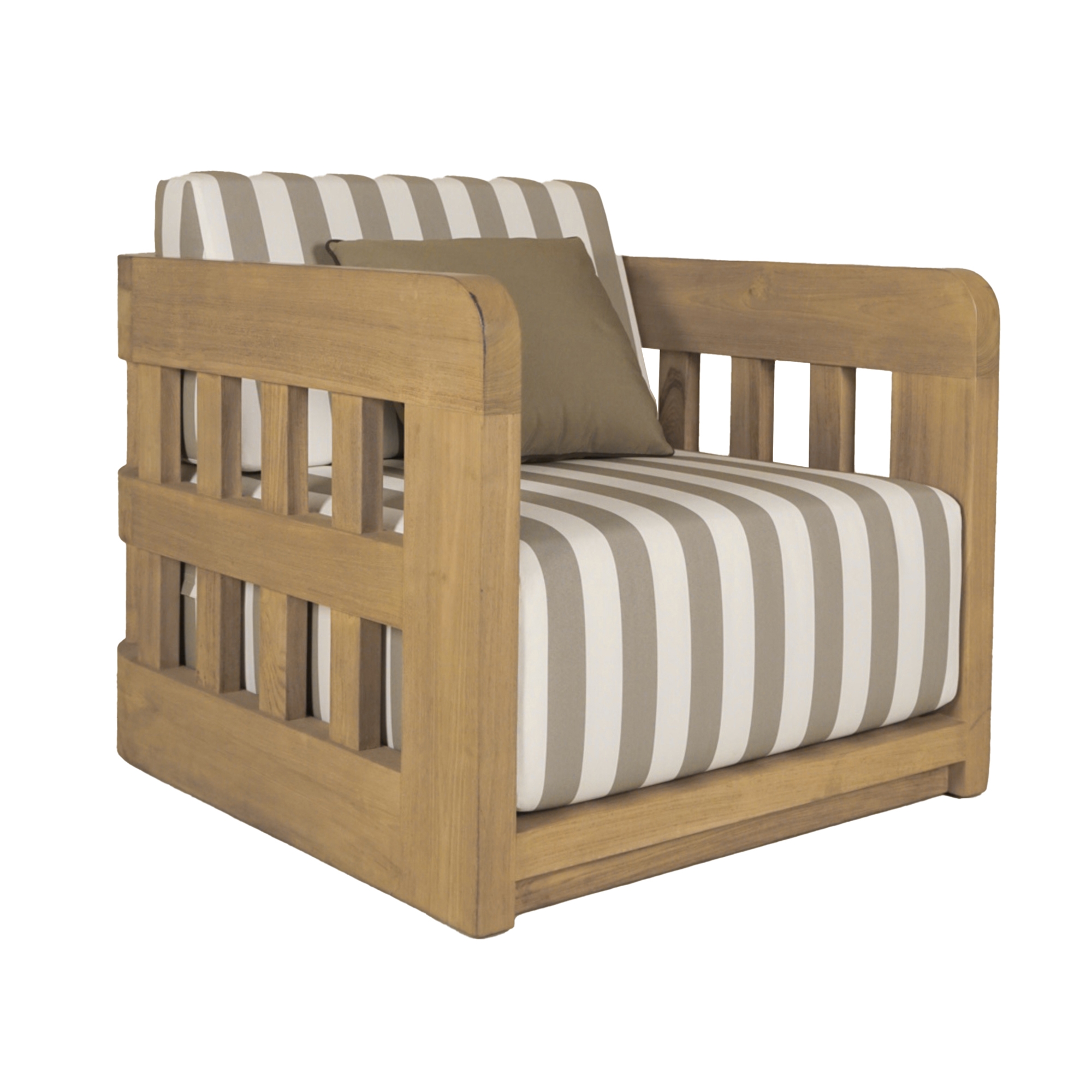 Adelaide Outdoor Accent Chair Brown Stripe - Image 1