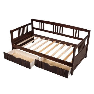 Twin Size Daybed Wood Bed With Two Drawers - Image 0