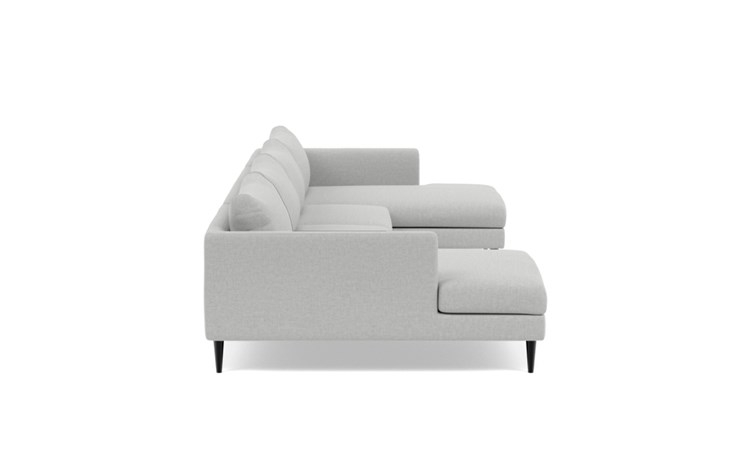 Owens U-Sectional with Grey Ecru Fabric and Unfinished GunMetal legs - Image 2