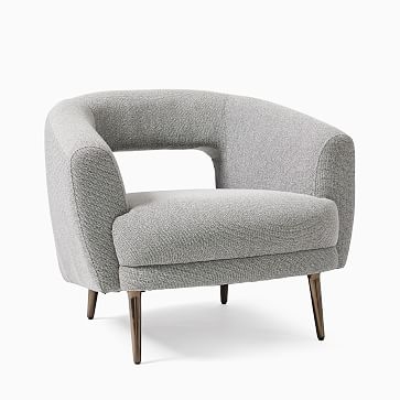 Millie Chair, Poly, Yarn Dyed Linen Weave, Graphite, Oil Rubbed Bronze - Image 2