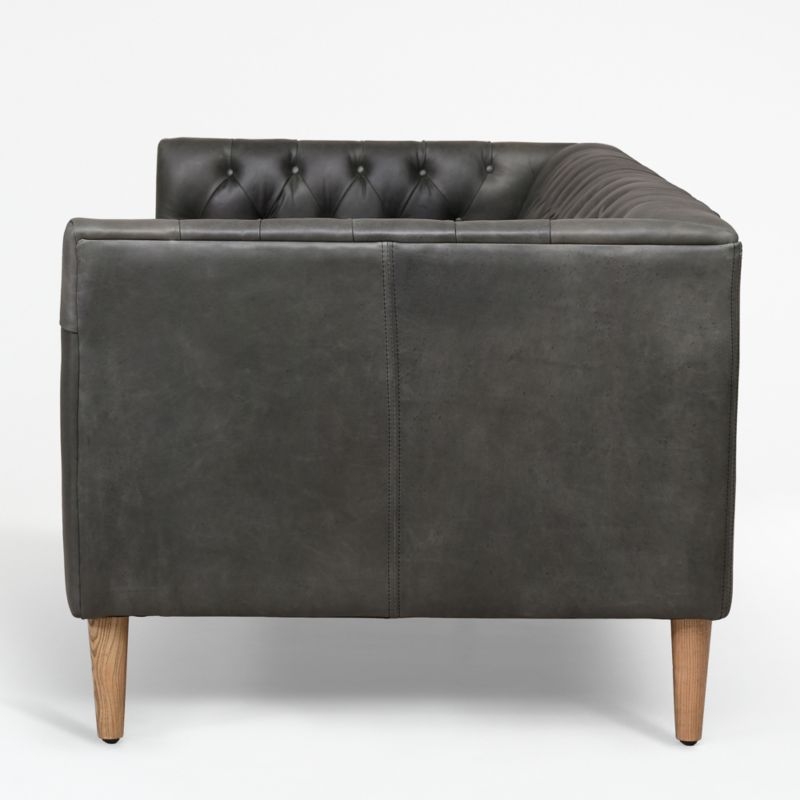 Rollins Ebony Leather Sofa - Image 1