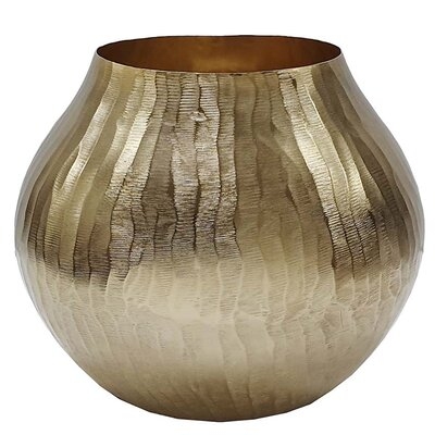 Landes Gold Chisel Metal Table Vase - Image 0