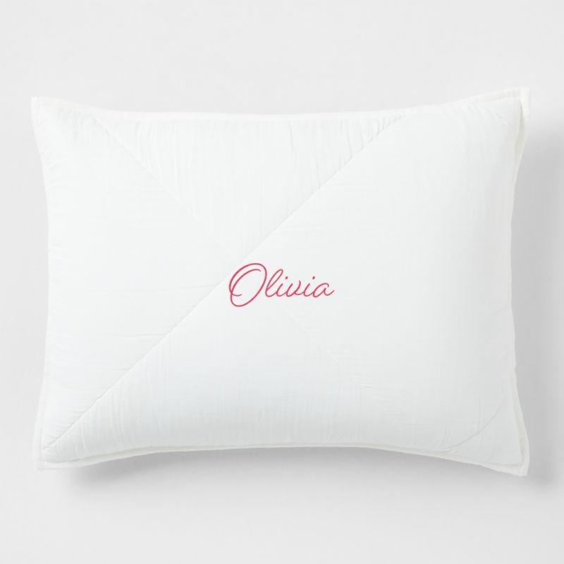 Supersoft Gauze Organic Cotton Pampas Ivory Standard Quilt Bed Pillow Sham - Image 1