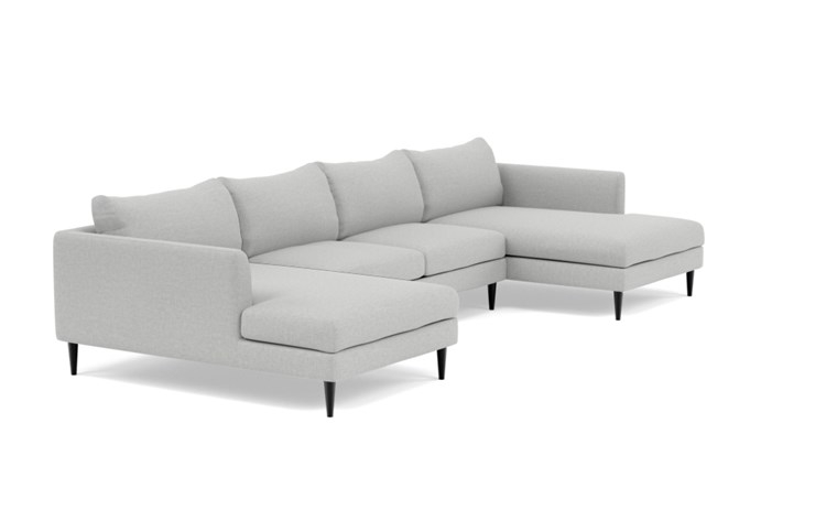 Owens U-Sectional with Grey Ecru Fabric and Unfinished GunMetal legs - Image 1