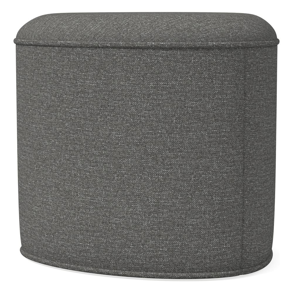 Pebble Ottoman Small, Poly, Chenille Tweed, Pewter, Concealed Supports - Image 0