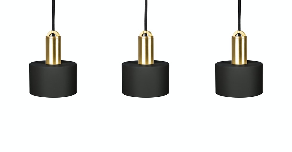 Tangent Cylinder Black Pendant Lamp Set - Image 0