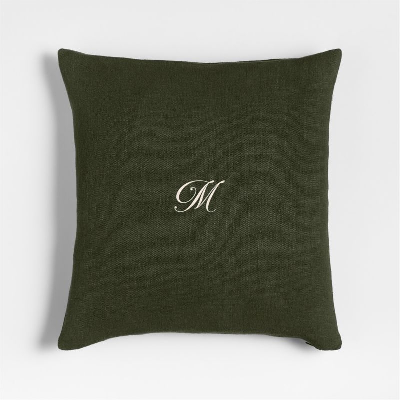 Relaxed Linen 20"x20" Ficus Green Layering Throw Pillow Cover - Image 2