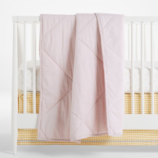 Supersoft Lilac Rose Organic Cotton Gauze Baby Crib Quilt - Image 0