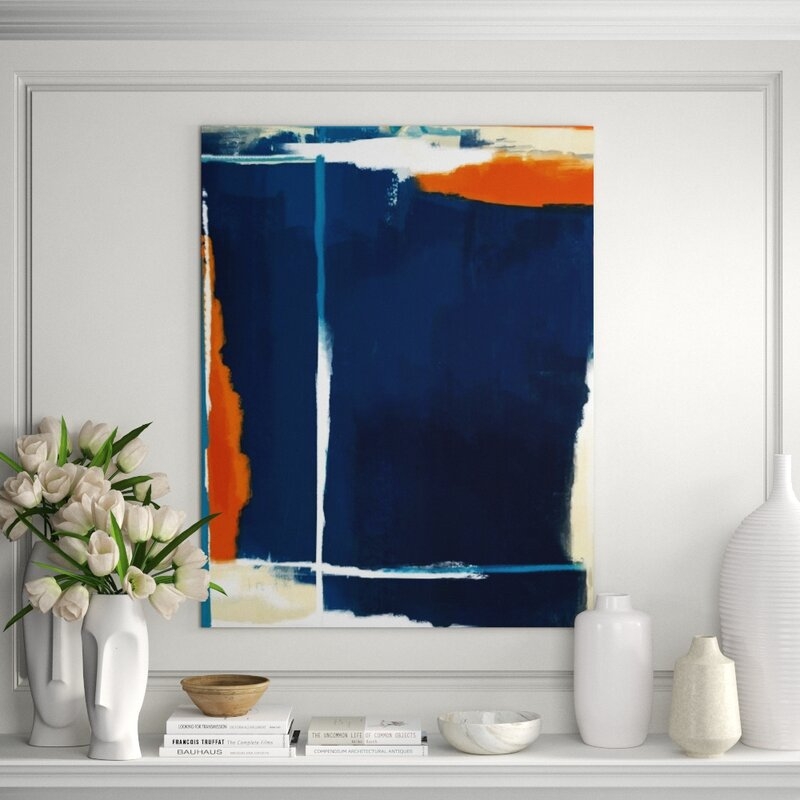 Chelsea Art Studio Composition of Blue and Orange II by Sofia Fox - Painting - Image 0