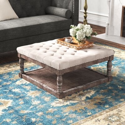 34" Wide Tufted Square Cocktail Ottoman - Image 0