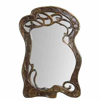 Lancefield Hand Carved Mango Wood Curving Branches Accent Mirror - Image 0