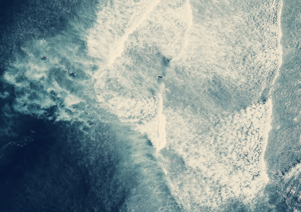 Ice Blue Surf - Aerial Ocean Sea Photography Framed Art Print by Ingrid Beddoes Photography - Scoop Black - Medium(Gallery) 18" x 24"-20x26 - Image 1