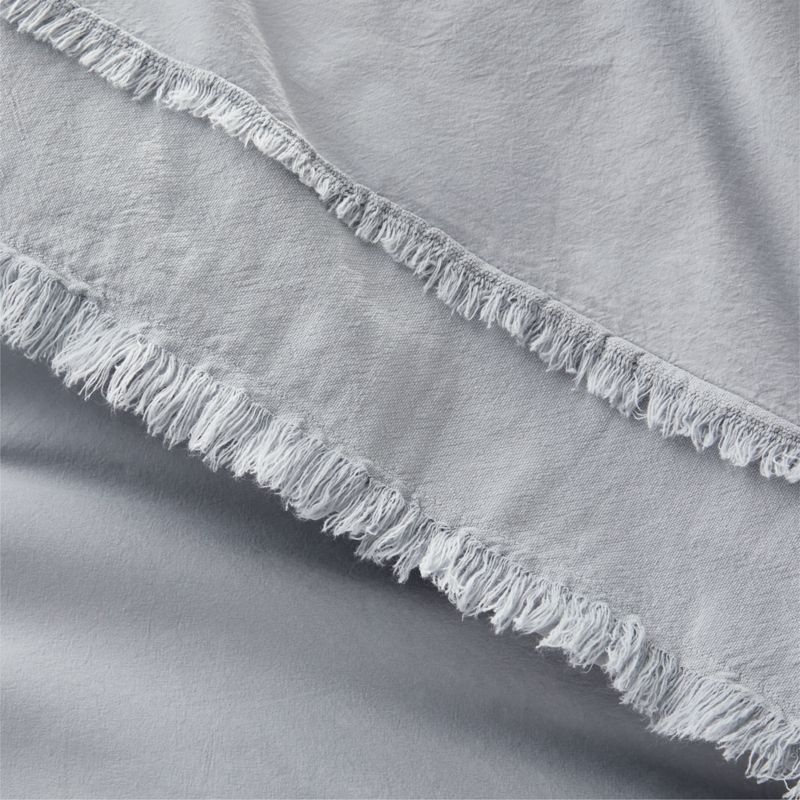 Favorite Washed Organic Cotton Mist Blue Eyelash King Duvet Cover - Image 3