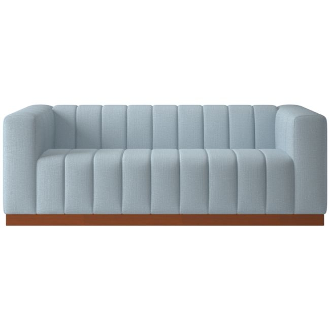 Forte 81" Nomad Chambray Sofa with Walnut Base - Image 0