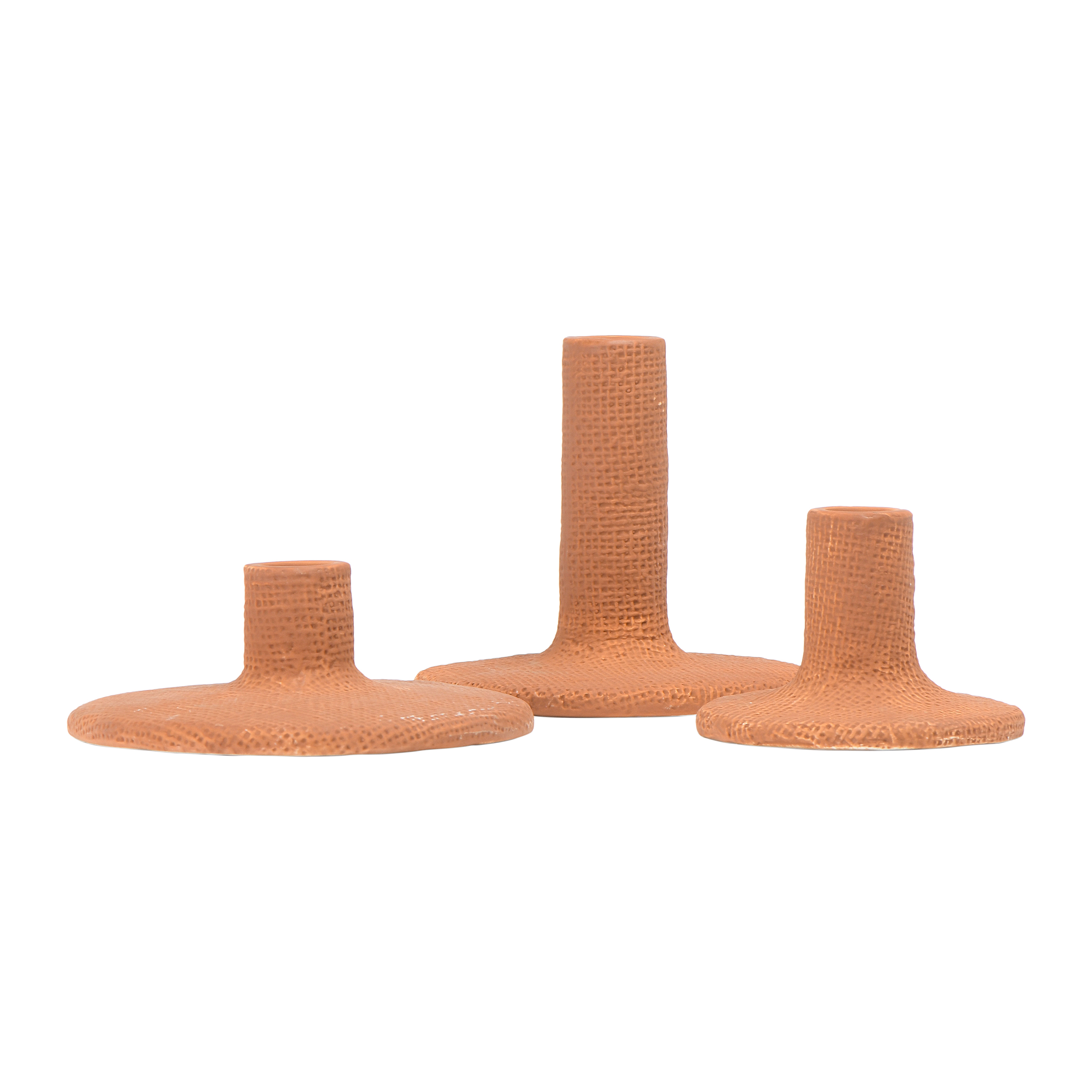 Stoneware Taper Candle Holders, Set of 3 - Image 0