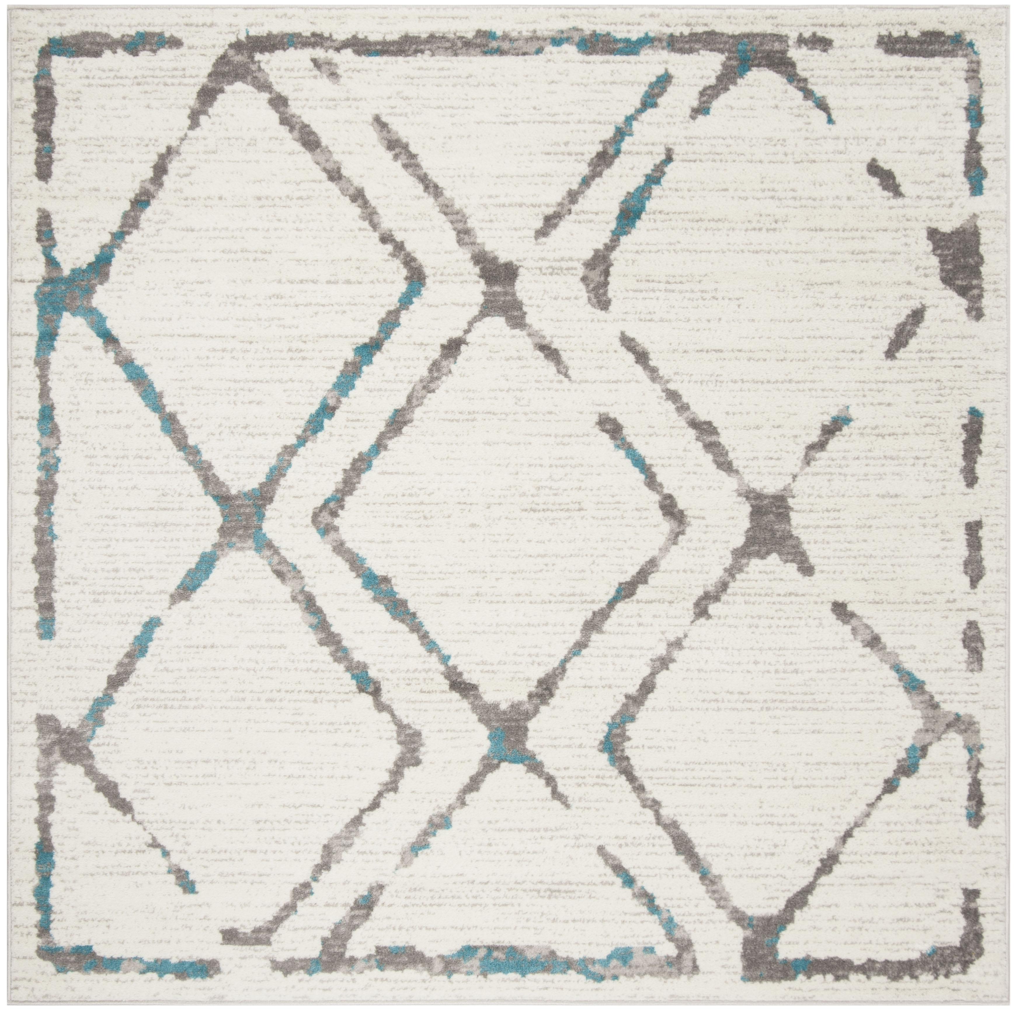 Arlo Home Woven Area Rug, SKY197D, Ivory/Blue,  6' 7" X 6' 7" Square - Image 0