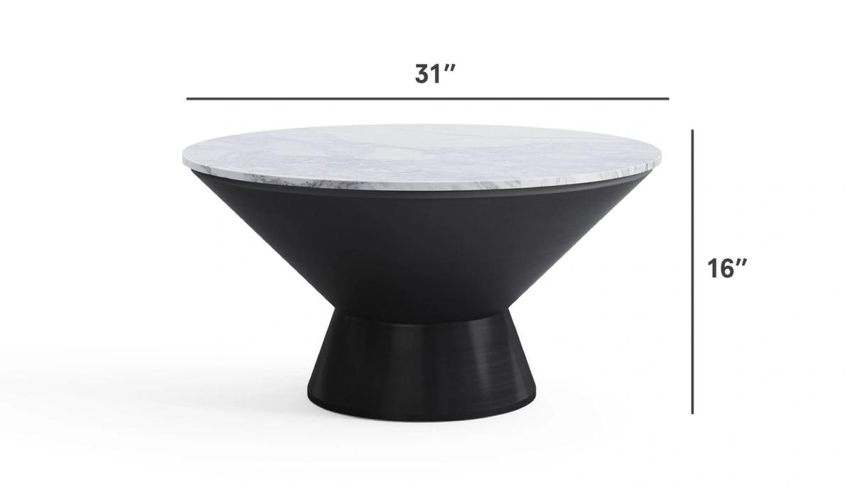 Kettle Coffee Table in White Marble - Image 3