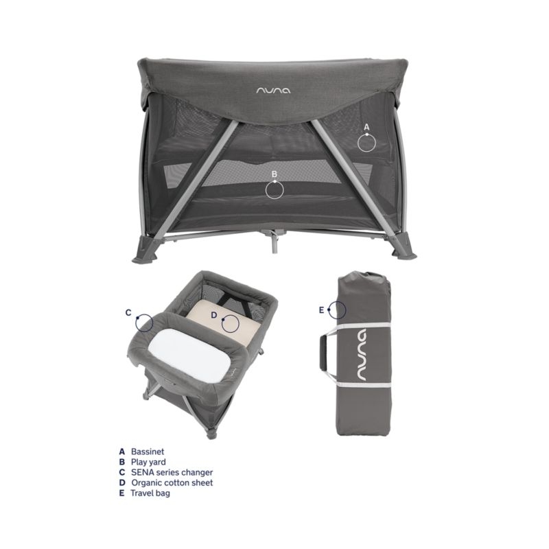 Nuna ® SENA aire ® Granite Grey Playard, Travel Crib and Changing Table - Image 8
