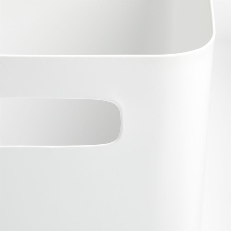 Outline White Metal Storage Bin with Handles - Image 5