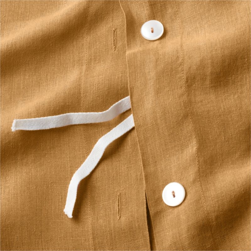 Brulee Brown Natural Hemp Full/Queen Duvet Cover - Image 4