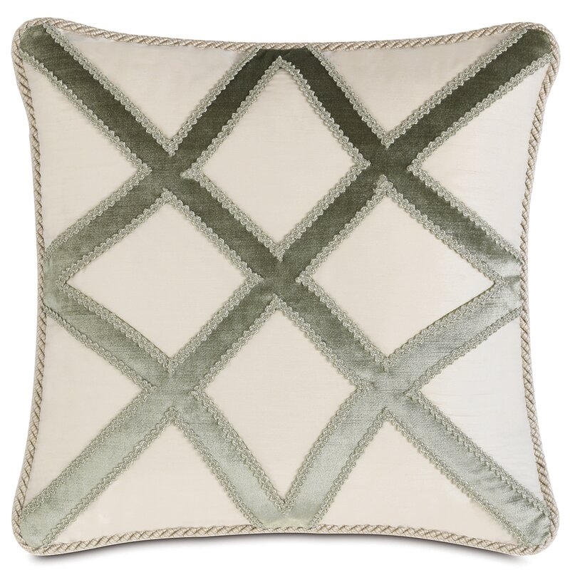 Eastern Accents Lourde Edris Ivory with Cord Square Pillow Cover & Insert - Image 0