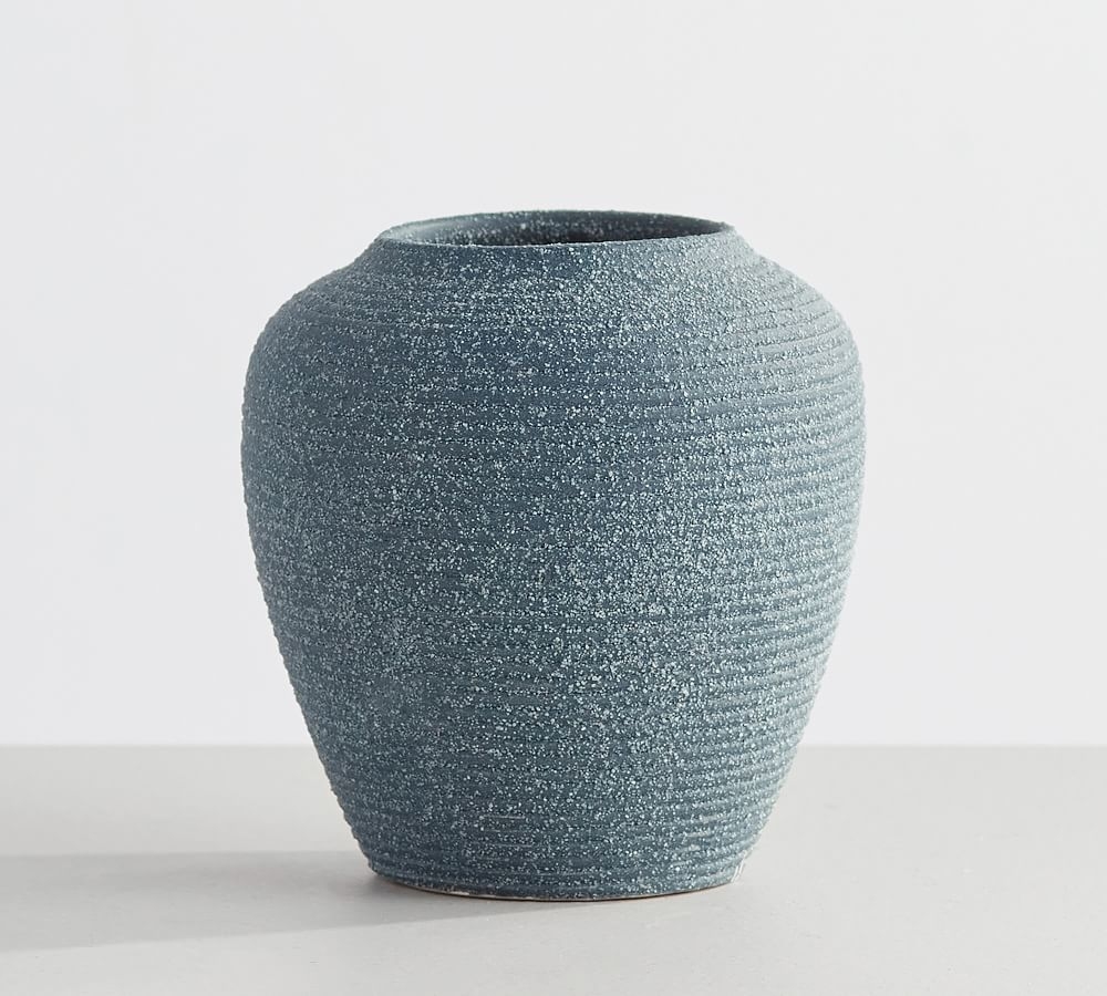Bondi Terra Cotta Bud Vase, Blue, Medium, 4.25"H - Image 0