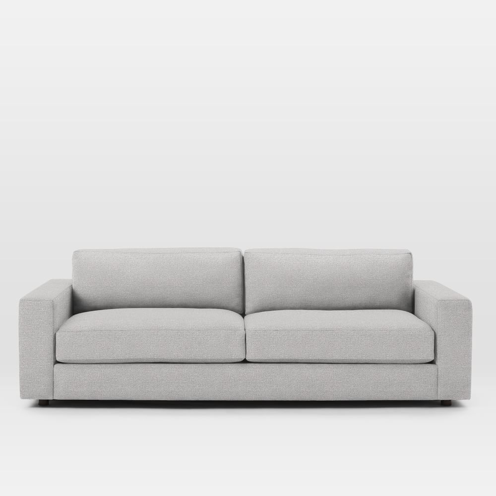 Urban 94" Sofa, Poly Fill, Chenille Tweed, Frost Gray - Image 0