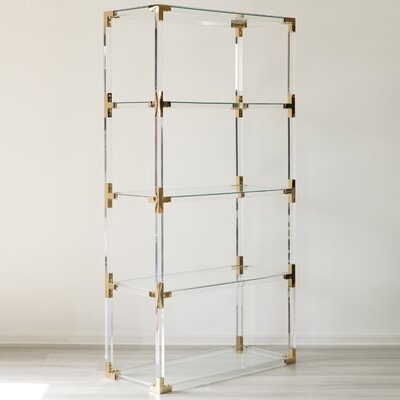 77" H x 17.75" W Glass Etagere Bookcase - Image 0