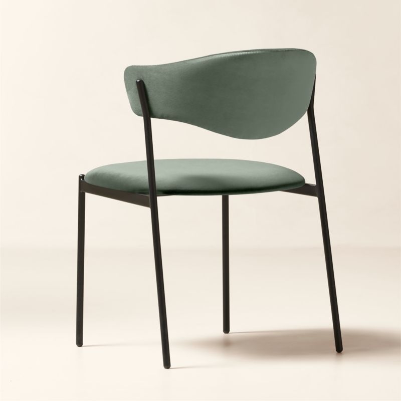 Damato Dark Teal Velvet Dining Chair - Image 1