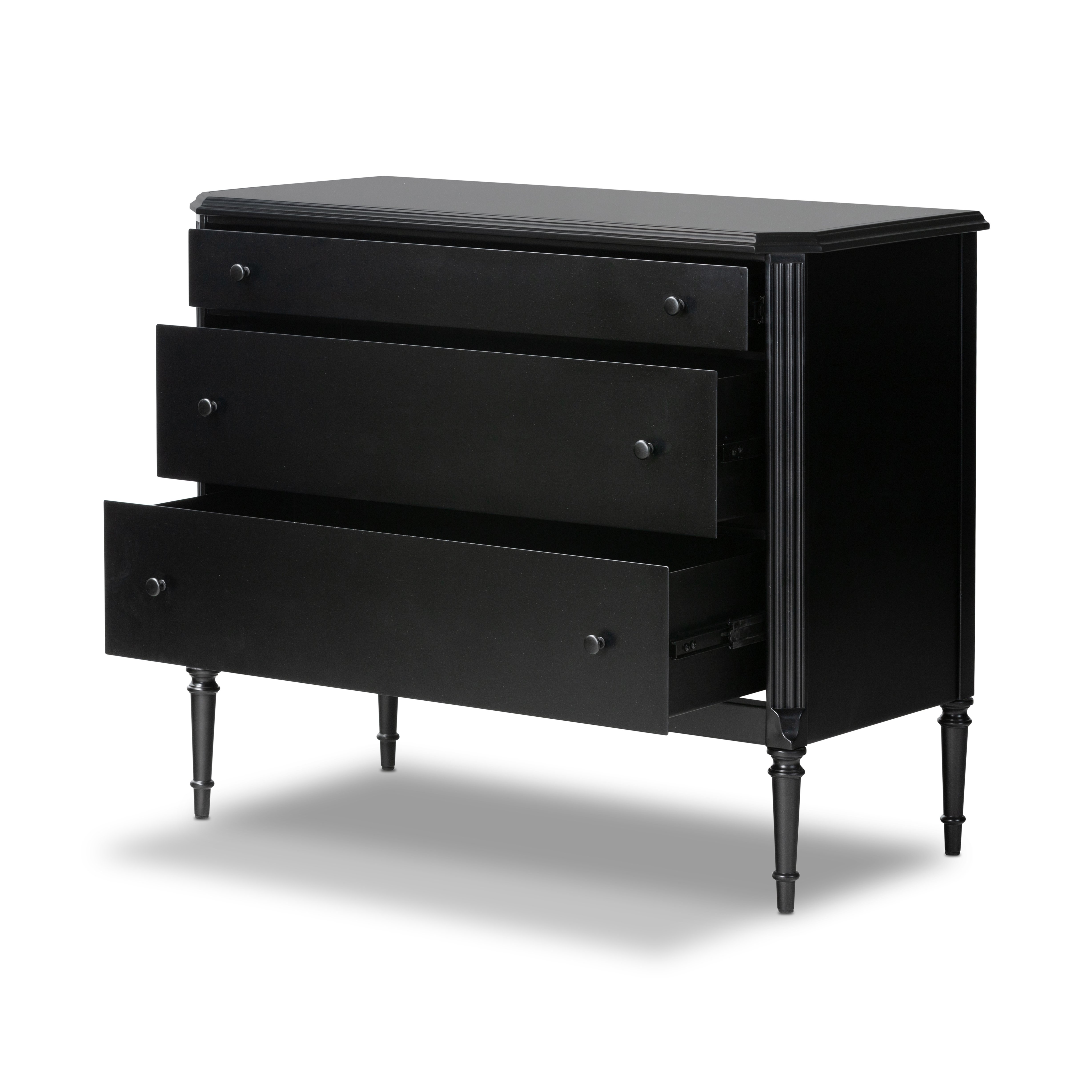 Lendon 3 Drawer Dresser-Black - Image 4