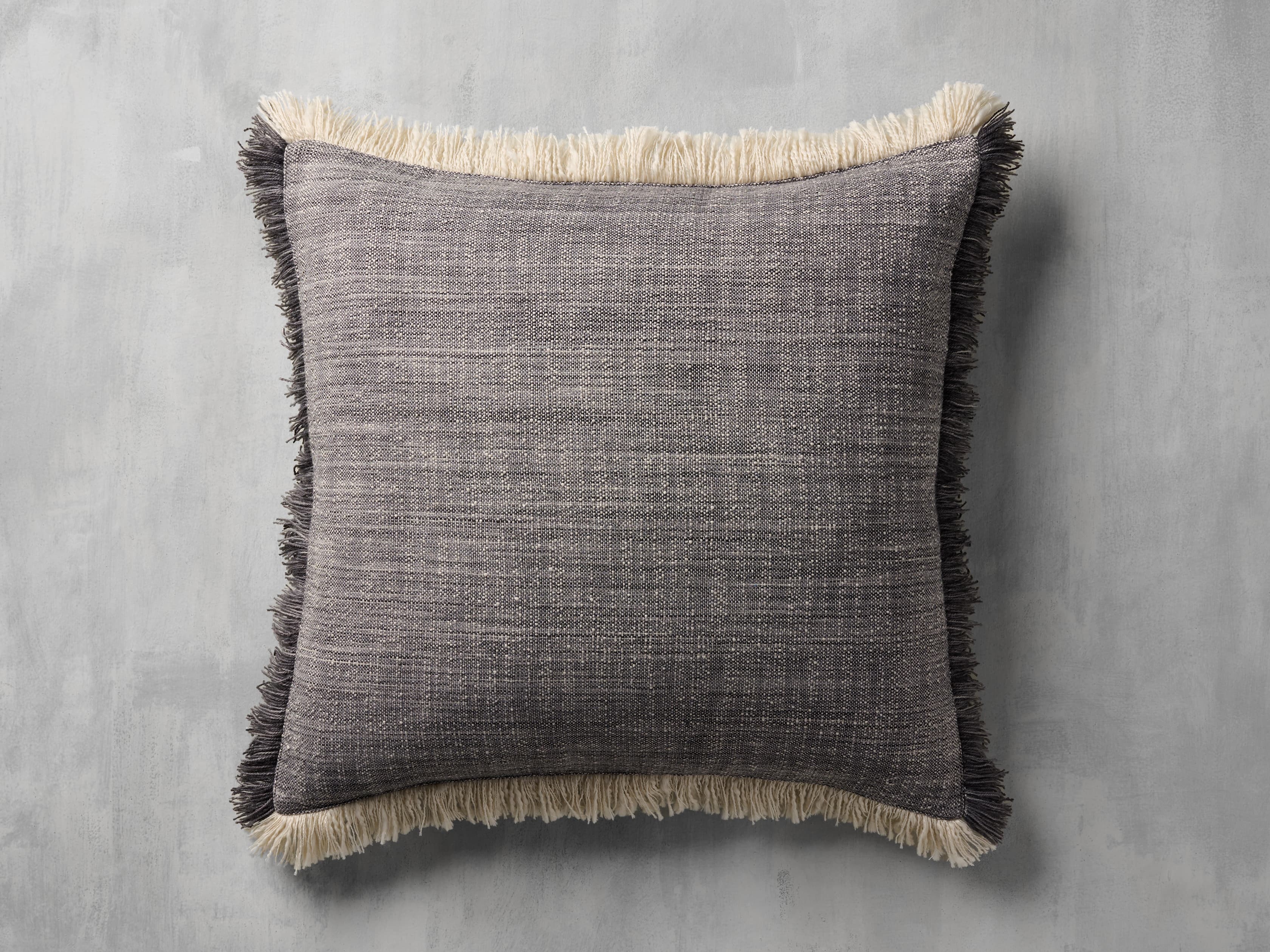 Salerno Outdoor Pillow Cover in Cotton Gray  Grey - Image 0