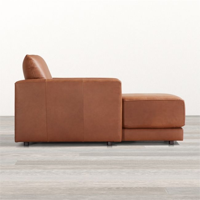 Gather 39" Leather Chaise - Image 0