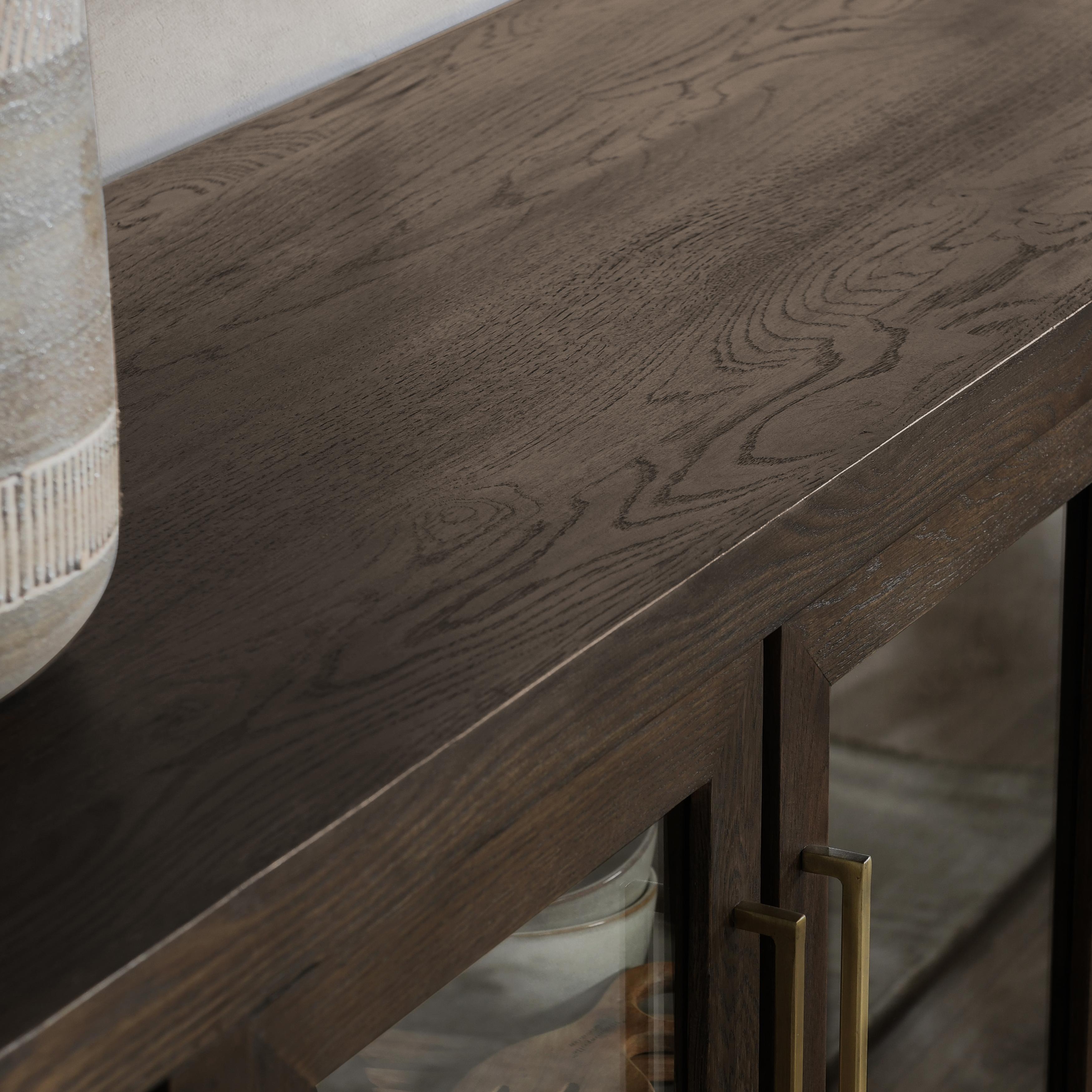 Bradley Oak Wood 2Dr Cabinet Cocoa Brown - Image 8