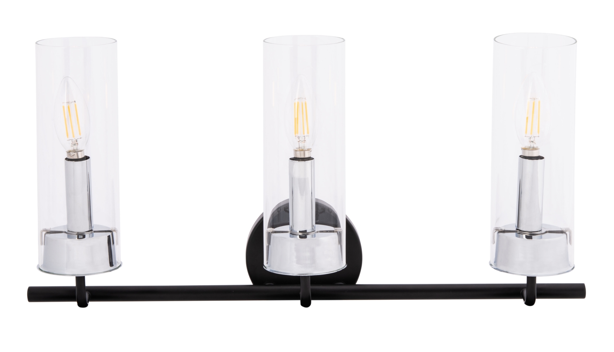 Remery Vanity Sconce - Chrome/Black - Safavieh - Image 4