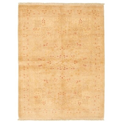 One-of-a-Kind Hand-Knotted New Age Pako Persian 18/20 Tan 4'2" x 5'9" Wool Area Rug - Image 0