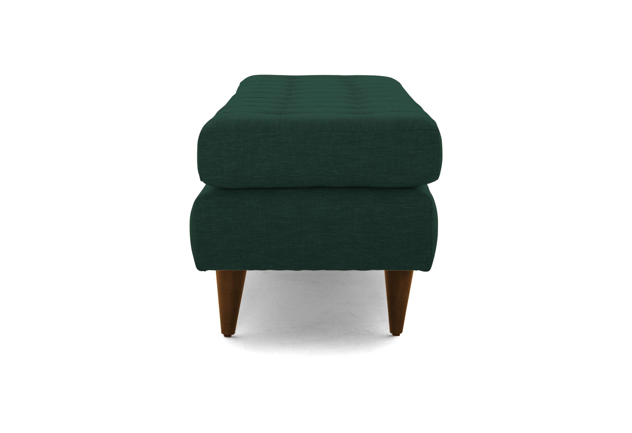 Green Eliot Mid Century Modern Bench - Royale Evergreen - Mocha - Image 2