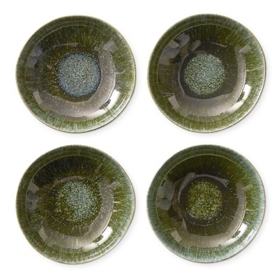 Cyprus Reactive Glaze Pasta Bowl Set with Serve Bowl, Green - Image 1