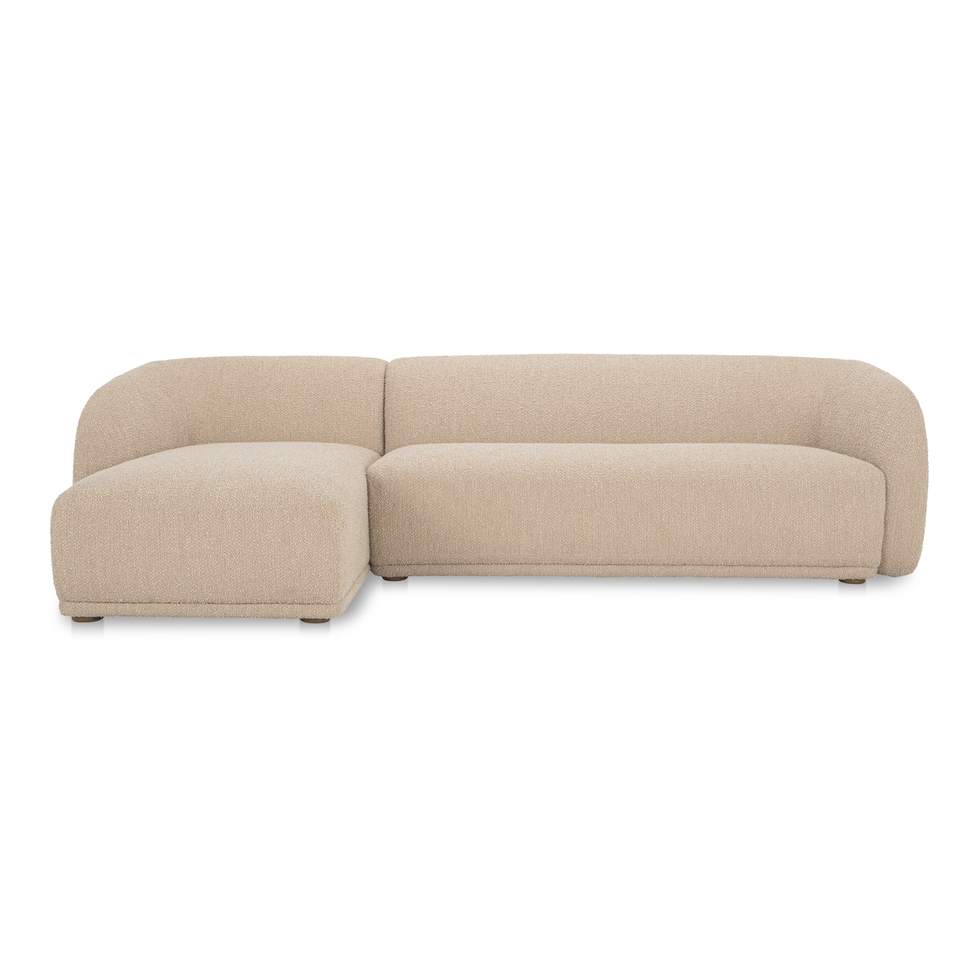 Faye Left Sectional Beige Boucle - Image 0