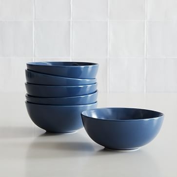 Stoneware Dinnerware, Cereal Bowl, Marina Blue, Set of 6 - Image 0