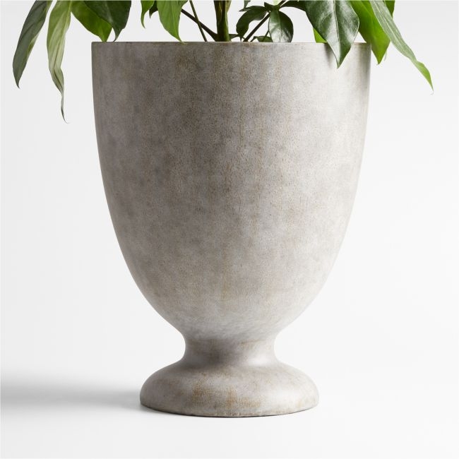 Jo Tall Grey Outdoor Pedestal Planter - Image 0