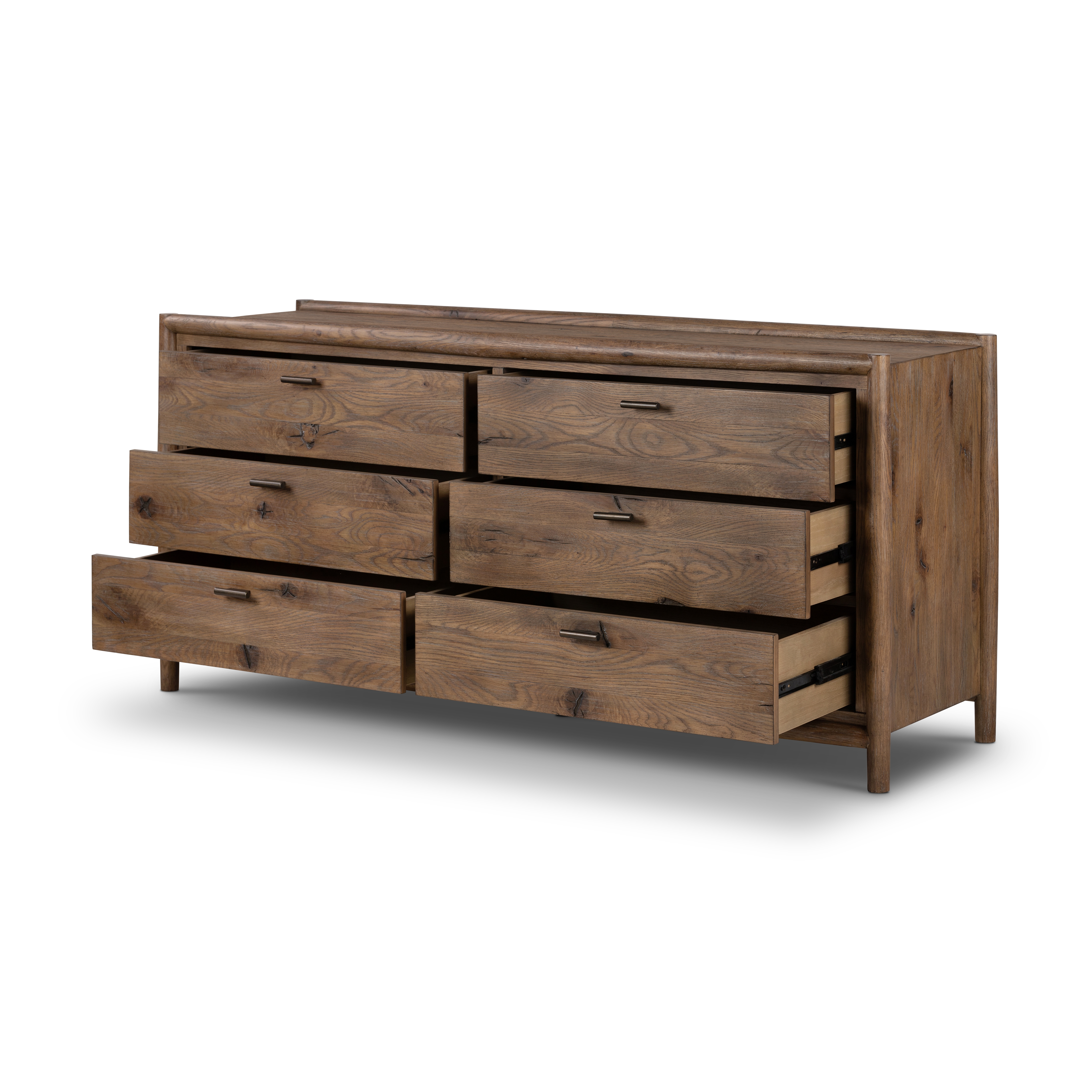 Glenview 6 Drawer Dresser-Weathered Oak - Image 4