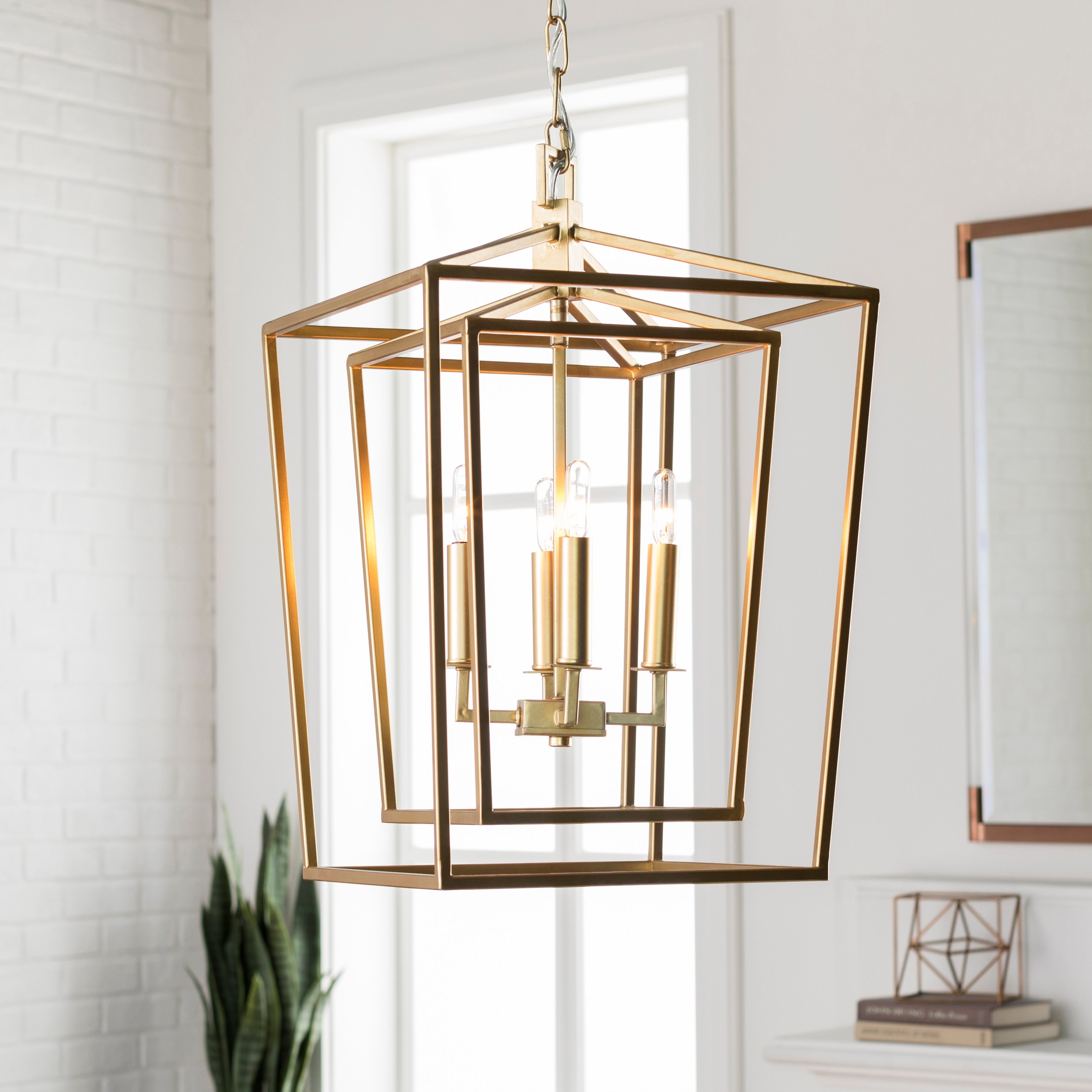 Bellair Lantern Ceiling Light Fixture, Gold - Image 1