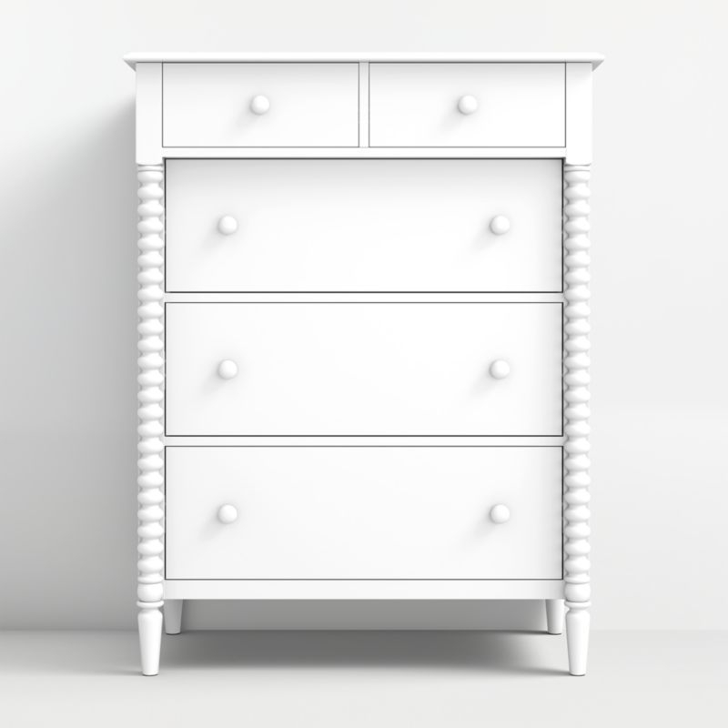 Jenny Lind White Wood Tall 7-Drawer Kids Dresser - Image 3