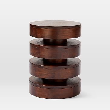 Floating Disks 13" Side Table, Dark Walnut - Image 1
