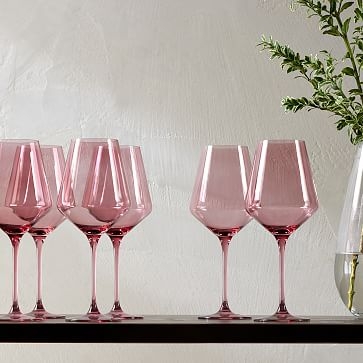 Estelle Colored Stemware Glass, Blush Pink, Set of 6 - Image 1