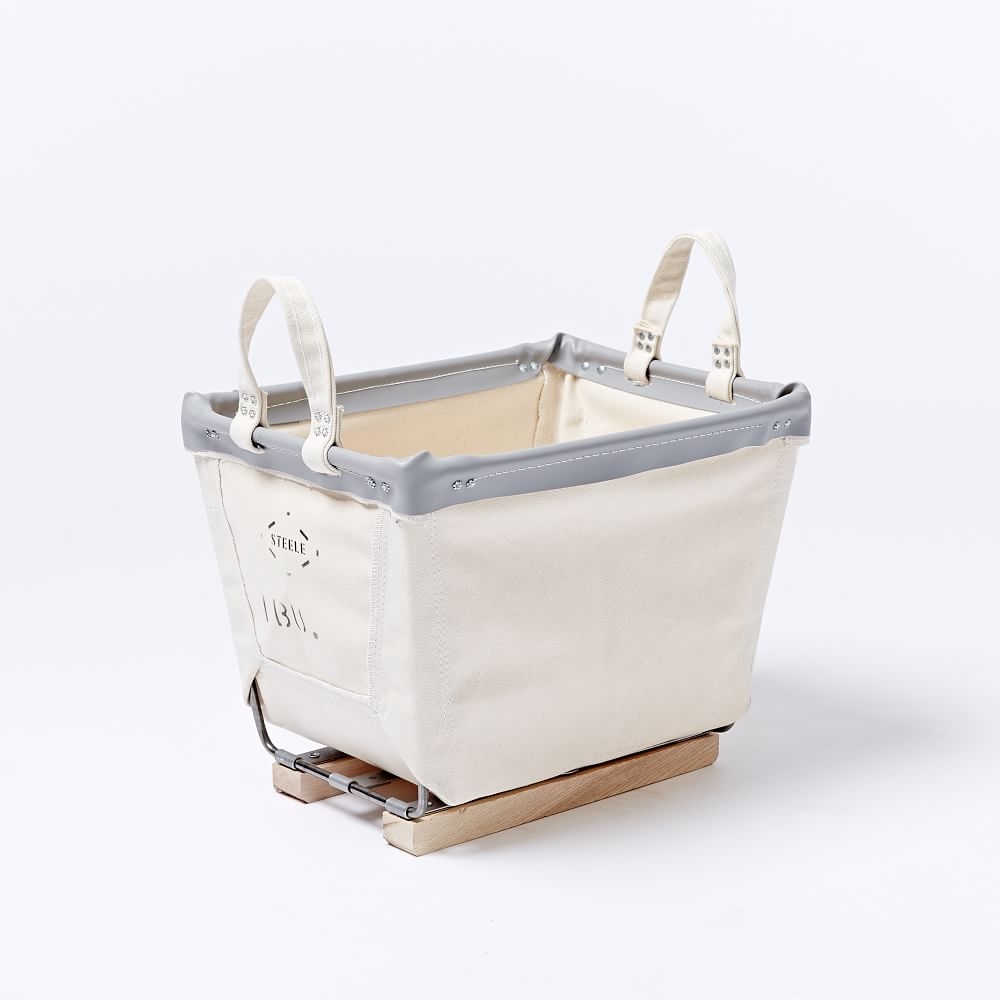 Steele Canvas Carry Basket, Natural + Gray Trim - Image 0